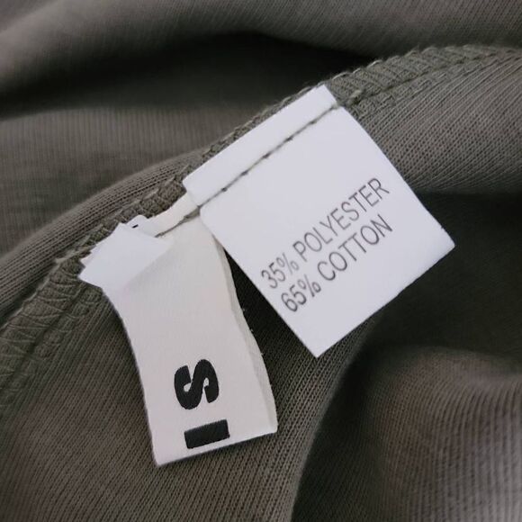 Solid V Neck Long Sleeve Zipper Split Front Knit Top Green Medium - Picture 7 of 12